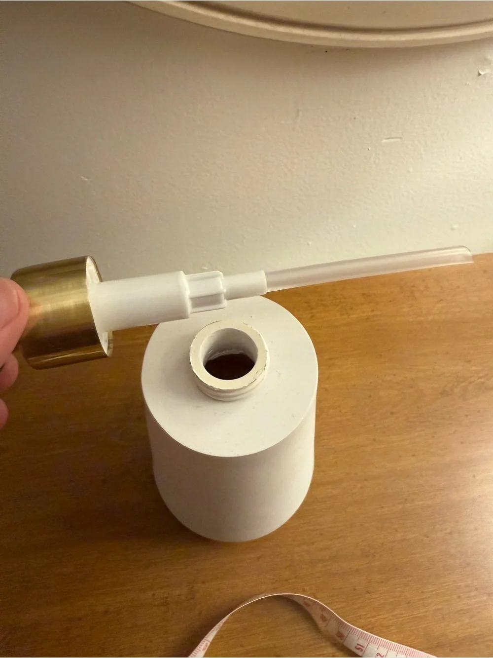 Matte White Ceramic Soap Dispenser with Brushed Gold Pump